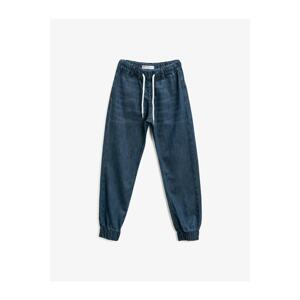 Koton Boy Blue Cotton Tie Waist Jean Trousers