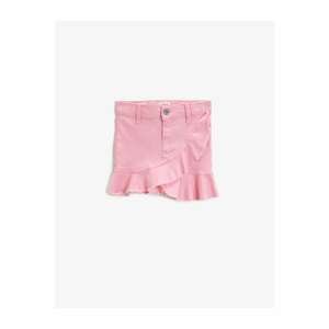 Koton Girl Pink Denim Frilly Skirt -