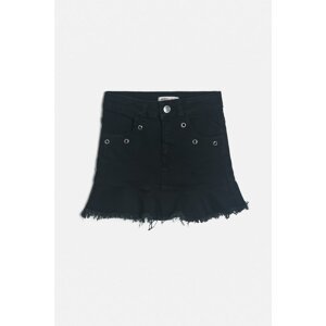 Koton Black Girl's Pocket Detailed Jean Skirt
