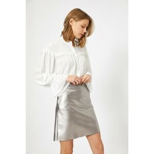 Koton Women's Gray Shiny A-Line Mini Skirt