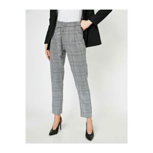 Koton Women's Gray Checkered Trousers