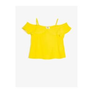 Koton Girl's Yellow Girl's Yellow Sleeves Ruffle Detailed Blouse