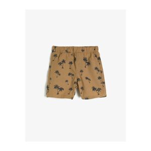 Koton Baby Boy Brown Printed Normal Waist Shorts