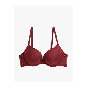 Koton Women's Claret Red Lace Detailed Bra