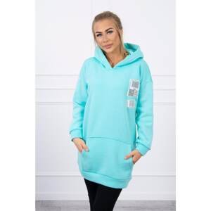Hooded sweatshirt with patches mint