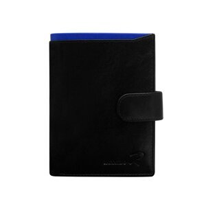 Men's leather wallet with blue inset