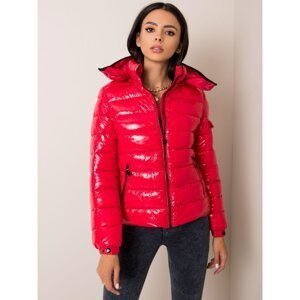 Red quilted jacket
