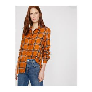 Koton Women's Brown Checked Shirt