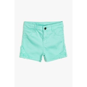 Koton Green Girl Lace Detailed Shorts