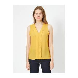 Koton Women's Yellow Collar Detailed Blouse