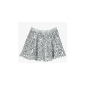 Koton Girl's Gray Girl's Gray Sequin Detailed Skirt