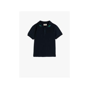 Koton Boy's Navy Blue Polo Neck T-Shirt
