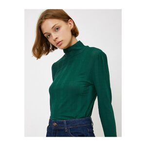 Koton Women's Green High Collar T-shirt