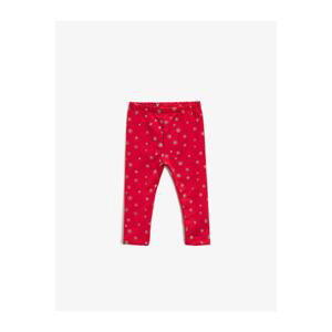 Koton Baby Girl Red Glittery Printed Cotton Tights