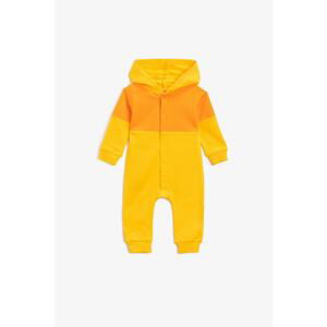 Koton Cotton Baby Boy Cotton Hooded Yellow Jumpsuit