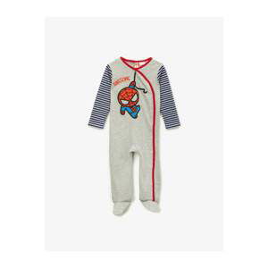 Koton Baby Boy Gray Spiderman Printed Jumpsuit