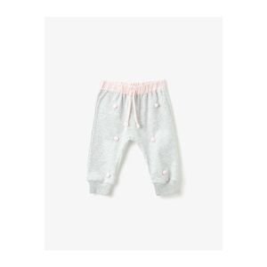 Koton Baby Girl Gray Pompom Normal Waist Sweatpants