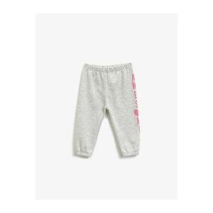 Koton Baby Girl Gray Normal Waist Printed Sweatpants