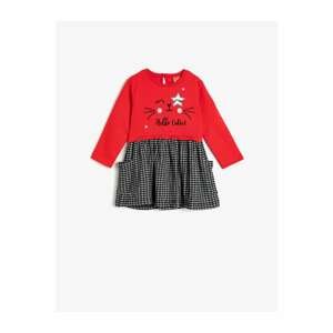 Koton Baby Girl Red Check Dress