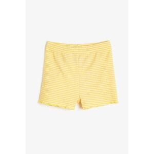 Koton Yellow Striped Baby Girl Shorts & Bermuda