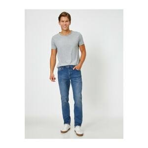 Koton Men's Navy Blue Pocket Jeans