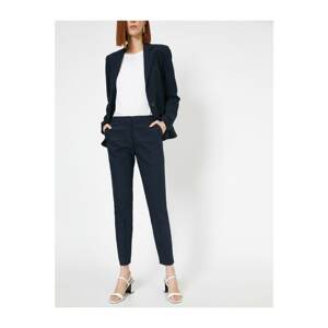 Koton Women's Navy Blue Pocket Detailed Trousers