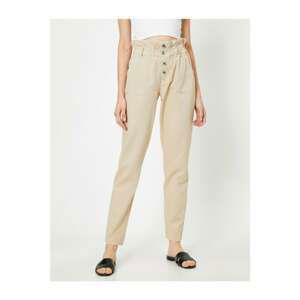 Koton Pocket Detailed High Waist Button Detailed Trousers