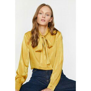 Koton Women's Yellow Foulard Collar Blouse