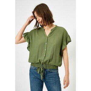 Koton Women's Green Frill Detailed Shirt