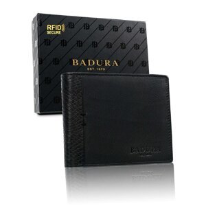 BADURA Men´s black horizontal leather wallet