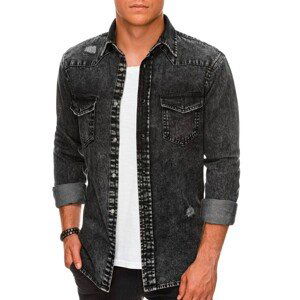 Edoti Men's shirt with long sleeves K585