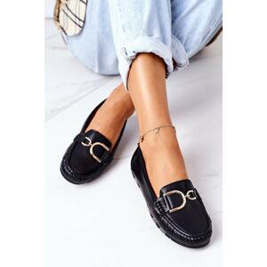 Women's Leather Loafers Black Downtown