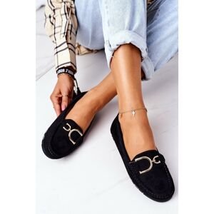 Women's Suede Loafers Black Downtown
