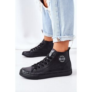 Women's Leather High Sneakers Big Star GG274015 Black