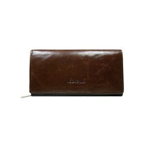 Brown leather women´s long wallet