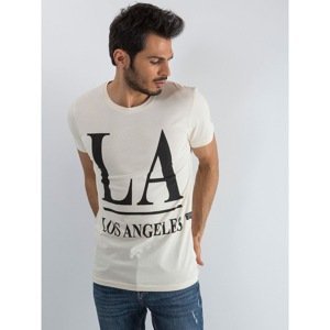 Men's T-shirt with light beige inscription