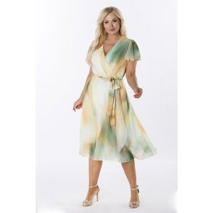 Wrap midi dress in chiffon