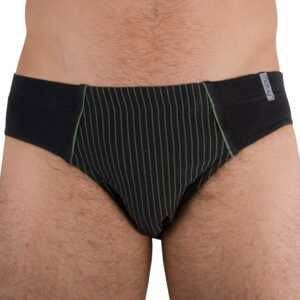 Men's briefs Molvy dark green with green stripe (MP-767-SEU)