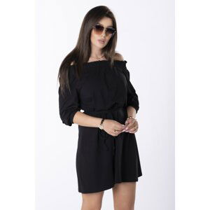 Sweatshirt dress with a Spanish neckline