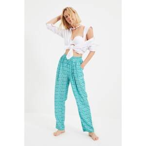 Trendyol Green Ethnic Patterned Woven Trousers