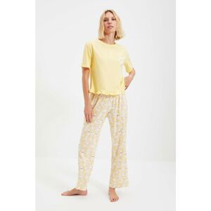 Trendyol Yellow Knitted Pajamas Set