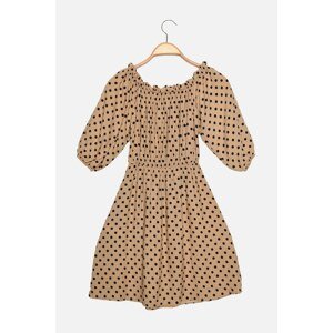 Trendyol Beige Carmen Collar Dress