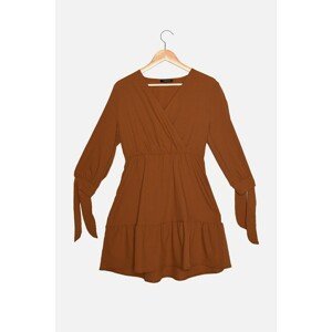Trendyol Camel Double Breasted Collar Dress