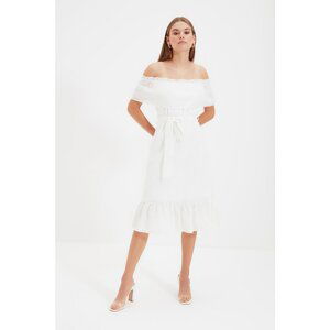 Trendyol Ecru Shoulder Detailed Dress