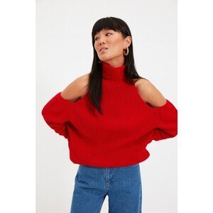 Trendyol Red Cut Out Detailed Knitwear Sweater