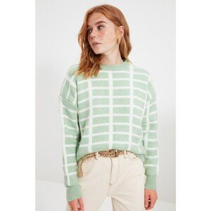 Trendyol Mint Jacquard Crew Neck Knitwear Sweater