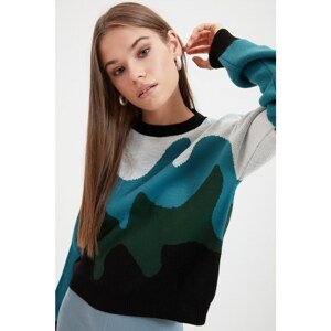 Trendyol Black Color Block Knitwear Sweater