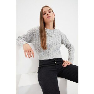 Trendyol Gray Crop Knitwear Sweater