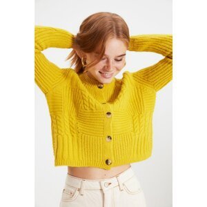 Trendyol Yellow Knitted Detailed Knitwear Cardigan
