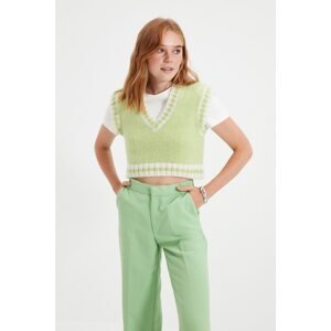 Trendyol Mint V Neck Crop Knitwear Sweater